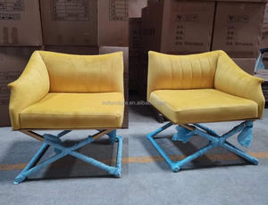 Silla de lujo de acero inoxidable para el hogar y Hotel, sillón con reposabrazos, de terciopelo, 2022 - Product Image 4