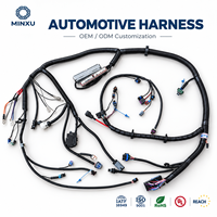 Faisceau de câbles automobiles 18-22AWG avec connecteur 2-12 broches, personnalisé OEM pour systèmes électriques de véhicules