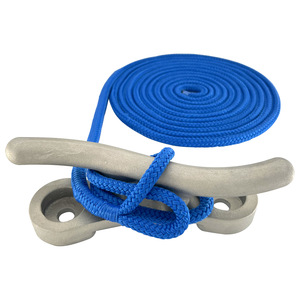Cuerda de nylon trenzada azul de 3/8 pulgadas x 15 pies para uso en anclaje, remolque y amarre de embarcaciones - Product Image 2