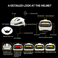Casco Inteligente para Bicicleta para Ciclismo Nocturno con Luces LED Intermitentes para Viajeros Urbanos y Seguridad Vial