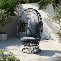 Panier suspendu en forme d'oeuf avec piédestal Chaise balançoire extérieure Patio Chaise hamac de jardin