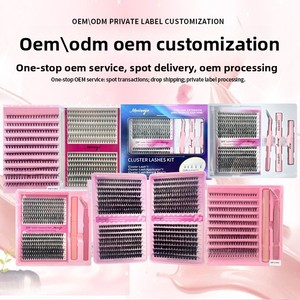 <span class=keywords><strong>Faux</strong></span> <span class=keywords><strong>cils</strong></span> en fibres synthétiques épaisses, semi-artisanaux, marque MOXIAOJIE, 12 rangées, en grappe simple, segmentés, pour greffe, origine Guangdong - Product Image 4