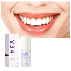 Pasta gigi ungu pemutih gigi terbaik V34 30ml pemutih V34 penghilang noda gigi pasta gigi organik