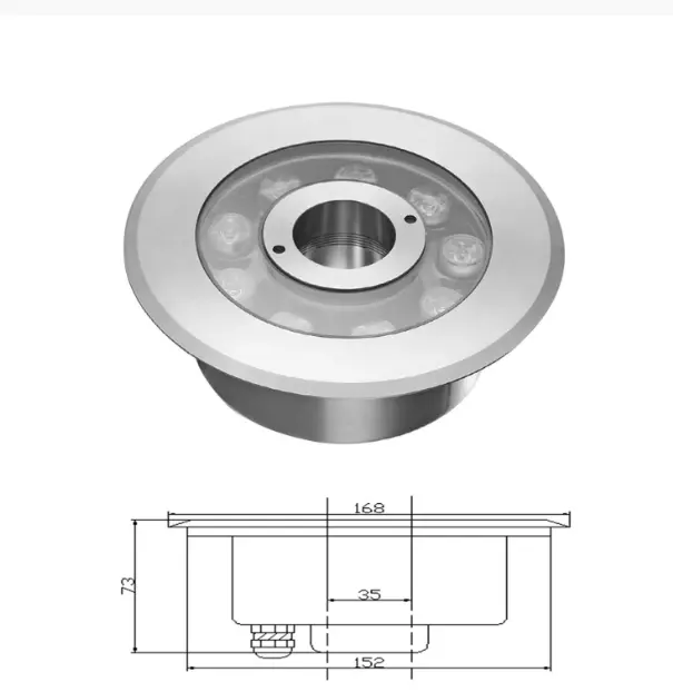 Newest product round square under water lights swimming pool waterproof underwater ground fountain ip68 15w 18w led pool light