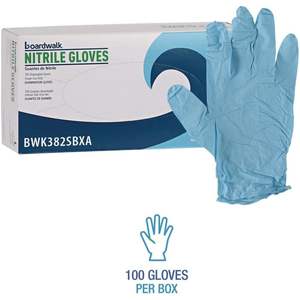 Guantes de Examen de Nitrilo Azules Pequeños Boardwalk, Sin Polvo, 5 Mil de Grosor, 9.5 Pulgadas de Largo, 100/Caja, Guantes de Seguridad Desechables - Product Image 4
