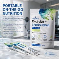 AegleWell Poudre d'électrolytes et de créatine sans alcool saveur rhum, soutien pour l'hydratation et la récupération musculaire après l'entraînement, fabriqué en usine certifiée GMP