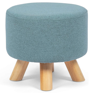 Tabouret ottoman rond à la mode en lin le plus vendu tabouret de thé canapé de meilleure qualité repose-pieds confortable pas cher pour le salon - Product Image 1