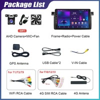 Autoradio 9 pouces pour BMW E46 M3 318i 320i 325i 1998-2006, CarPlay sans fil, Android Auto, Mirror Link, GPS, navigation, Aux, BT, aide au recul