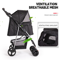 Poussette à 4 roues pour animaux de compagnie Vente à chaud Chariot séparé pour animaux de compagnie Facile à plier Grand landau transfrontalier pour chien