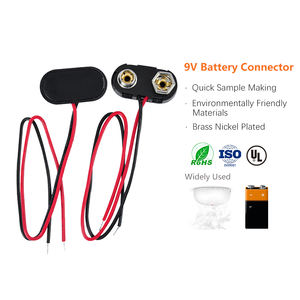 150mm I-förmiger 9V Batterie clip Schnapp draht 26AWG Schwarz Kupfer & PP Zubehör - Product Image 1