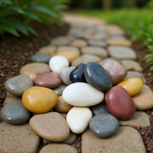 Piedras Decorativas Pulimentadas de 1.6-2.4 Pulgadas, Guijarros Naturales, Rocas de Río para Paisajismo de Patios, Diseño Moderno - Product Image 2