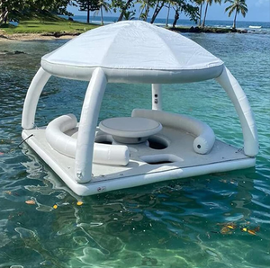 Plataforma <span class=keywords><strong>Flotante</strong></span> Inflable para 8 Personas con <span class=keywords><strong>Piso</strong></span> de Cubierta de Aire Drop Stitch, Isla <span class=keywords><strong>Flotante</strong></span>, Toldo Inflable, Muelle <span class=keywords><strong>Flotante</strong></span> - Product Image 1