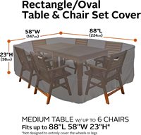 Usine imperméable anti UV idéal pour les intempéries personnaliser rectangulaire ovale Patio extérieur table et chaise ensemble couverture