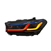 Feux avant SJC Auto à trois couleurs pour BMW Série 5 G30 G38 LCI 2021-2023, lampes LED avant jaunes, blanches, rouges, feux de jour DRL