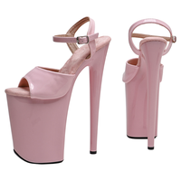 Sandales à talons hauts exotiques pour femmes, 23cm/9 pouces, avec bride à la cheville et sangle croisée, chaussures de danse