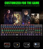 Clavier mécanique filaire noir K208 avec interrupteurs bleus conçu pour les jeux d'e-sport, entièrement interchangeable