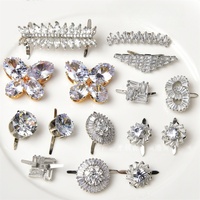Boucle Papillon Fantaisie en Cristal Zircon, Strass Rond et Carré pour Décoration de Vêtements, Accessoires de Chaussures, Style DIY, Vente Directe Usine