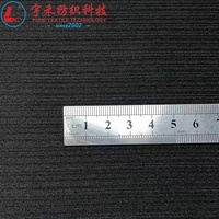 Tela de punto elástica de doble capa con rayas verticales brillantes en un lado, tejido de capa de aire teñido, poliéster y elastano, tela saludable para forro y cubiertas.