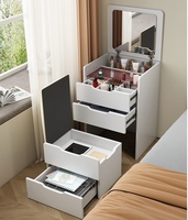 2025 moderne LED éclairé miroir commode vanité bureau pour maquillage MDF bois vanité Table beauté prix de gros chambre ensemble école