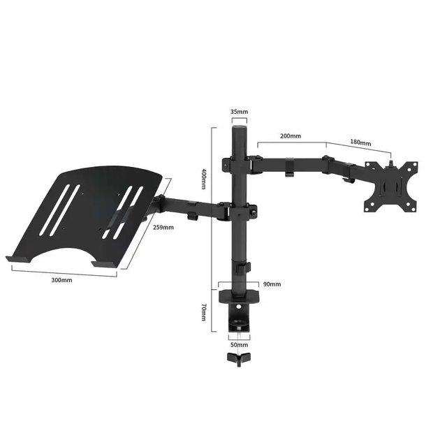 Metal Bracket for 10"-27" Screen Adjustable Dual LCD Arm Monitor Desk Mount and Laptop Stand Mount Phone Stand