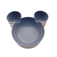 Vaisselle Kawaii en forme de Mickey, ensemble de vaisselle pour l'alimentation des bébés, bol en paille de blé, baguettes, fourchette et cuillère, ensemble de couverts 4 pièces