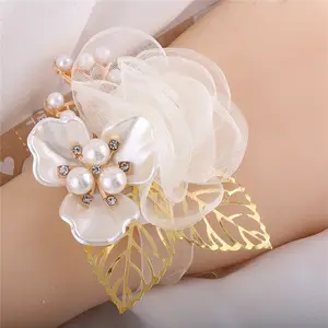 Wholesale Wedding Decoration Corsage Rose Bracelet Artificial Corsage Party Wrist Flower Bridesmaid Wrist Flower