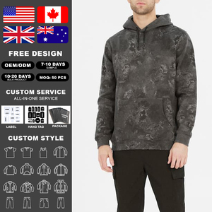 Sweat à capuche épais pour homme KingSen, de haute qualité, style rétro, effet vieilli, délavé à l'acide, brodé, imprimé numériquement, pour l'hiver - Product Image 2