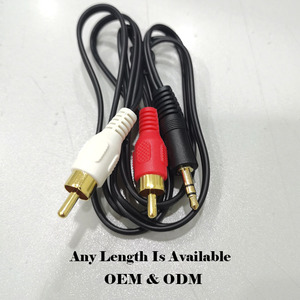 Câble audio stéréo plaqué or 3,5 mm avec connecteurs banane et 3 sorties RCA pour home cinéma, lecteur DVD, haut-parleur de voiture, gaine en PVC - Product Image 3