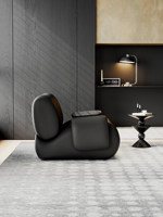 Italienischer High-End Echtleder-Einzelsessel, Designer-Luxus-Akzentsessel, Schwarzer Premium-Luxus-Armsessel