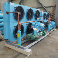 Condenseur à air refroidi à 6 ventilateurs à haute réjection de chaleur, unité extérieure de système de chambre froide 30HP pour entrepôt de congélation commercial de poulet de 300m³