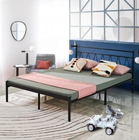 Prix direct usine, Structure robuste, usage domestique, noir, Queen Size, Double taille, plate-forme métallique, cadre de lit, lit blanc