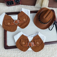 Gilet de style western pour animaux de compagnie avec collier et chapeau pour petits chiens et chats, costume pour animaux de compagnie