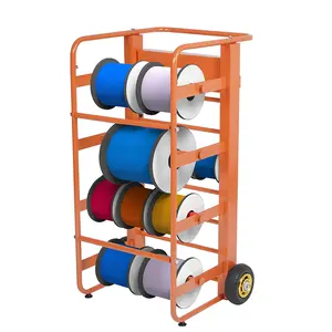 JH-Mech Rack de stockage de câblage automobile Distributeur de câbles multibobine portable Rack de bobine de fil métallique avec roue