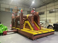 Castillo Inflable para Exteriores, Castillo Hinchable, Equipo de Entretenimiento, Barco Pirata, Castillo de Brincos para Niños, Tobogán Combinado, Brincolín Inflable con Certificación CE