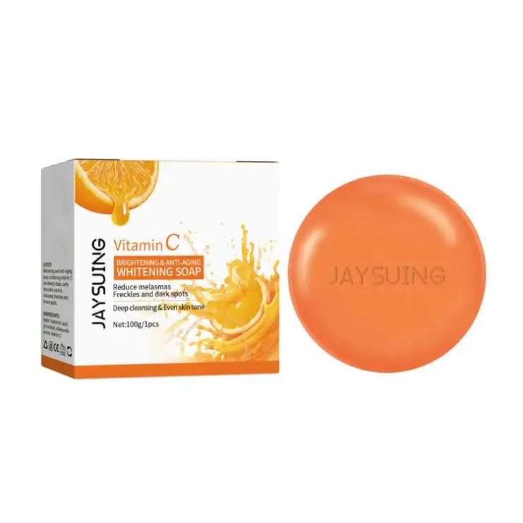 Jaysuing Vitamin C Anti-aging Skin Brightening Soap Facial Beauty Cleanser Gently Clean Fade Spots Soap