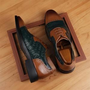 Chaussures en cuir décontractées et élégantes pour hommes, chaussures habillées à bout pointu, chaussures de mariage formelles pour hommes, chaussures Oxford - Product Image 5