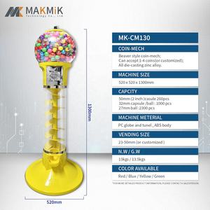MAKMIK Vente directe d'usine Grandes capsules <span class=keywords><strong>de</strong></span> jouets en métal Pro <span class=keywords><strong>Distributeur</strong></span> <span class=keywords><strong>de</strong></span> gommes à mâcher Globe Gumball pour parc d'attractions - Product Image 5