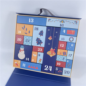 Reciclable Navidad Bebé Regalos Souvenirs Cajas Papel Cartón Almacenamiento Ciego Regalo Calendario de Adviento 24 Caja Plegable Solapa Magnética - Product Image 6