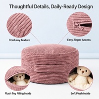 Housse de pouf ottoman en velours côtelé pour salon, rangement de jouets, vêtements et serviettes pour enfants et adultes, organisation de salle de jeux