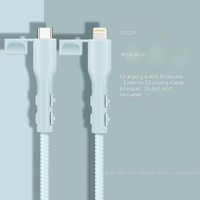 Protections de câble en silicone souple pour câbles de charge USB-C Android doubles, organisateur de cordon, protection anti-casse