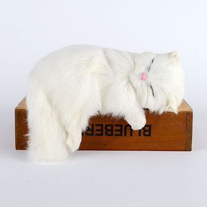 Estatua de Gato de Piel Realista Hecha a Mano con Detalles Precisos, Modelo de Gatito Durmiendo para Decoración de Estante o Escritorio, Adorno Artesanal - Product Image 3