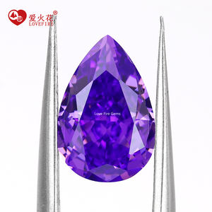 5A + ungu warna anggrek pir bentuk kubik zirkonia 3*5mm sampai 14*18mm 4K rusak es potong kualitas sempurna sintetis batu permata Cz - Product Image 1