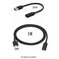 USB3.0 macho tipo C hembra 1M Cable TPE extensión DE DATOS DE PVC para cargador de cámara lector de tarjetas Hub para dispositivos informáticos conectados