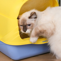 Bac à litière pour chat en plastique grand format, couvert et fermé, accessoires pour animaux de compagnie, vente en gros