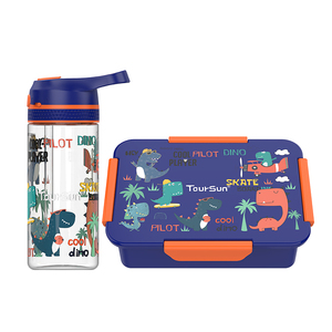 Trẻ em dễ thương nhựa mô hình Khủng Long Kid trường Hộp Ăn Trưa và Chai nước đặt - Product Image 1