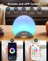 Mesin Suara White Noise Bayi dengan Kontrol Aplikasi WiFi, Lampu LED Sunrise, 25 Lagu, Jam Alarm, Speaker BT, Lampu Malam Modern ABS
