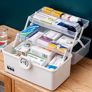 صندوق تخزين أدوية متعدد الطبقات من البلاستيك المستدام سعة 10-20 لتر للاستخدام المنزلي - Product Image 2