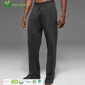 Joggers personnalisés en tricot pour hommes, écologiques, taille haute, avec cordon de serrage et ceinture côtelée, pour la gym et le streetwear - Product Image 1