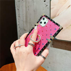 Блестящий чехол для телефона для <span class=keywords><strong>OPPO</strong></span> A92s Рино 7 pro 5g A15 A53 2020 A55 A7 <span class=keywords><strong>A5s</strong></span> A12 A52 Bling любит сердце задняя крышка с защитой от повреждений и кольцом держателем - Product Image 6