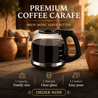 Carafe à café en verre borosilicate avancé de 12 tasses, compatible Mr. Coffee, pièce de rechange, prix promotionnel